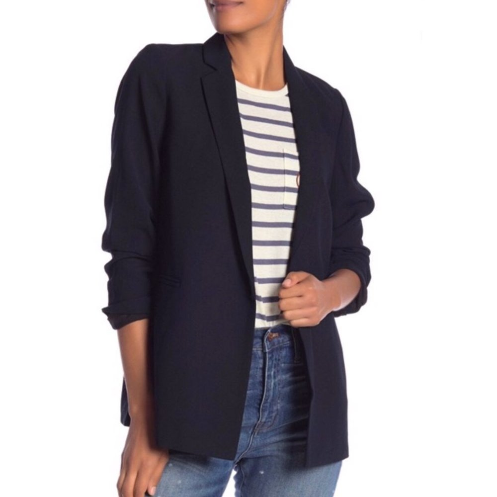 Madewell Lycee Drapey Boyfriend Blazer in Black